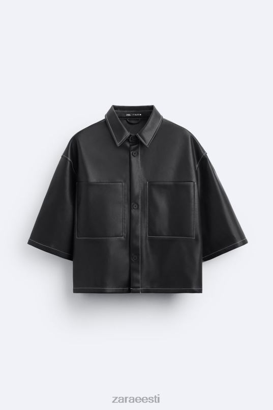 Zara kunstnahast pealissärk mehed must Riietus 42F0H1181