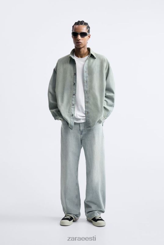 Zara lõdvestunud teksasärk mehed tint sinine Riietus 42F0H982