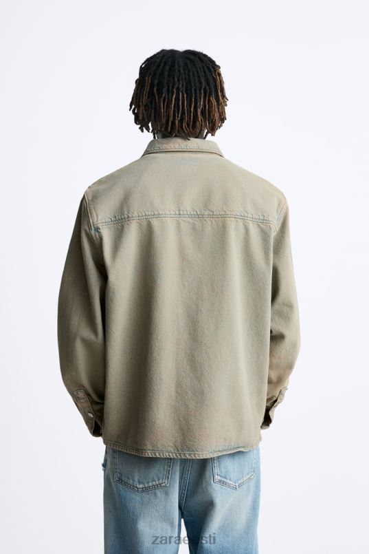 Zara ülevärvitud teksasärk mehed liiv Riietus 42F0H983