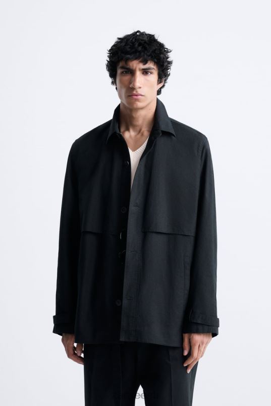 Zara puuvillane - linane särk mehed antratsiithall Riietus 42F0H1173