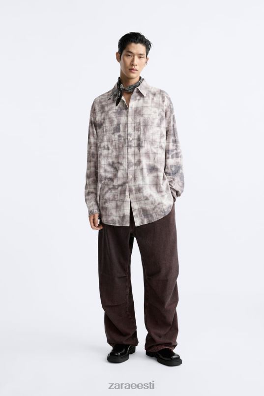 Zara ruuduline lipsuvärvi pealissärk mehed mitmesugused Riietus 42F0H1191