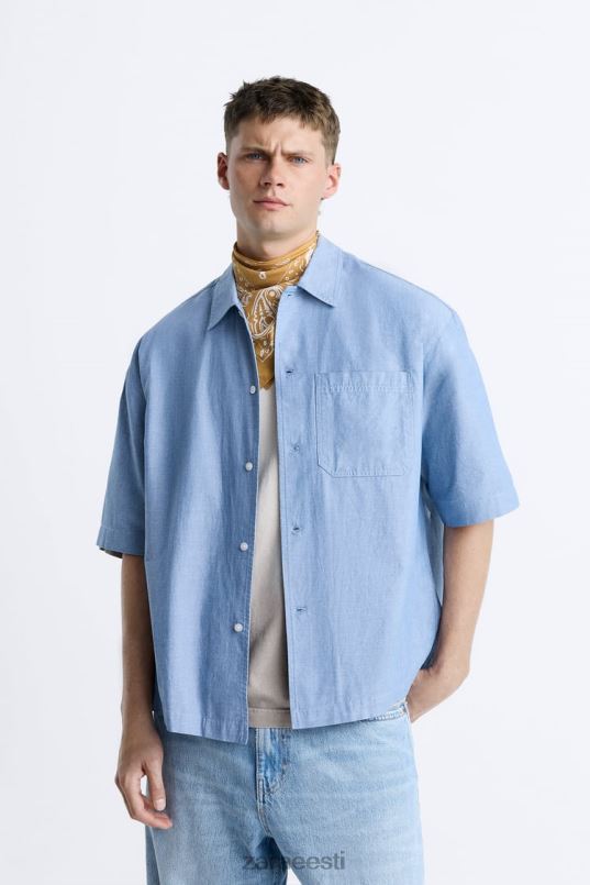 Zara teksasärk mehed sinine Riietus 42F0H979