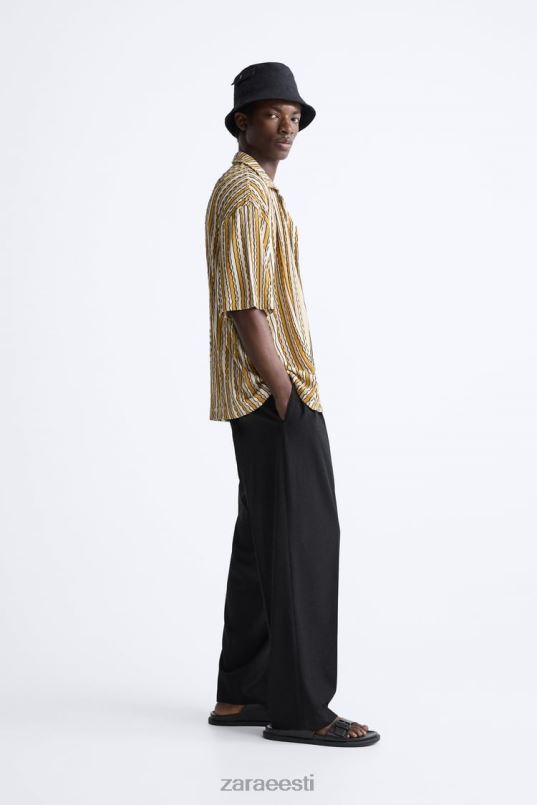 Zara triibuline žakaarsärk mehed ekru/kollane Riietus 42F0H989