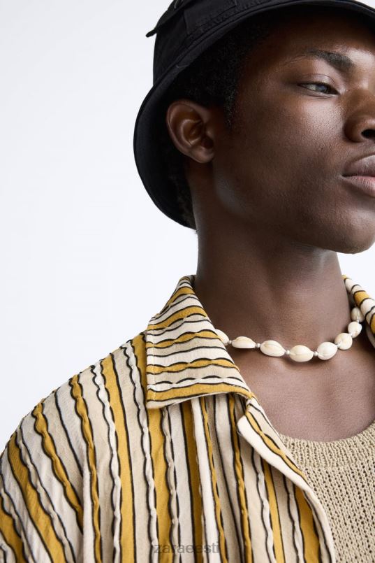 Zara triibuline žakaarsärk mehed ekru/kollane Riietus 42F0H989