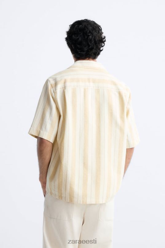 Zara triibuline žakaarsärk mehed kollane Riietus 42F0H993