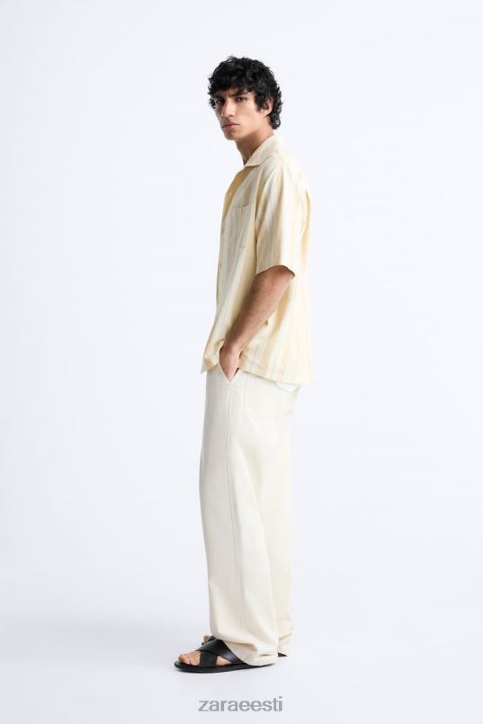 Zara triibuline žakaarsärk mehed kollane Riietus 42F0H993