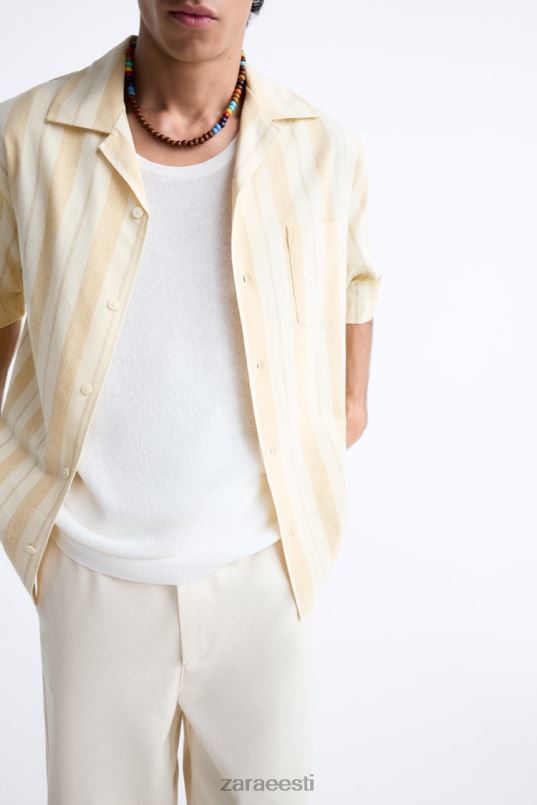 Zara triibuline žakaarsärk mehed kollane Riietus 42F0H993