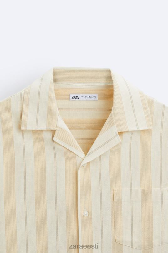 Zara triibuline žakaarsärk mehed kollane Riietus 42F0H993