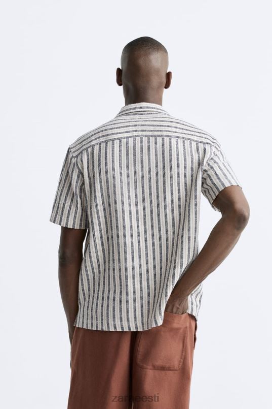 Zara triibuline žakaarsärk mehed mereväe sinine Riietus 42F0H990