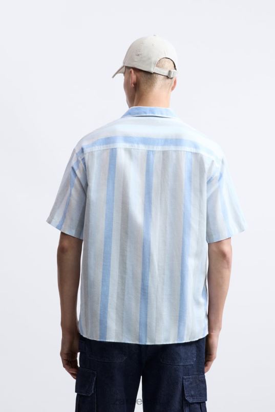 Zara triibuline särk mehed helesinine Riietus 42F0H1003