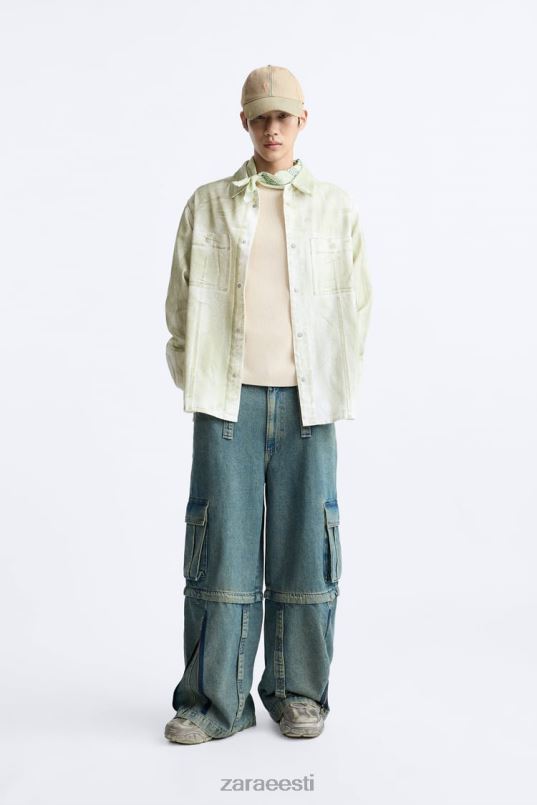 Zara värviprindiga ülesärk mehed ekru/khaki Riietus 42F0H1190