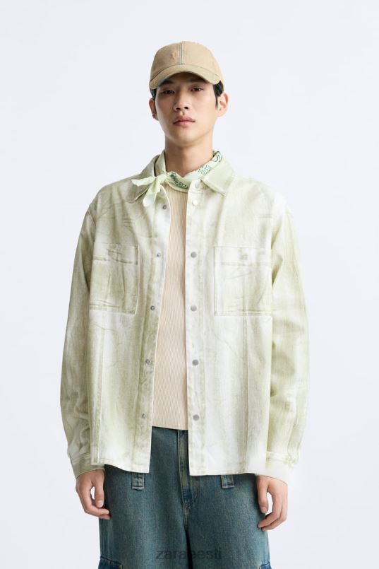 Zara värviprindiga ülesärk mehed ekru/khaki Riietus 42F0H1190