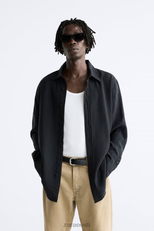 Zara vedel modaalsegu särk mehed must Riietus 42F0H972