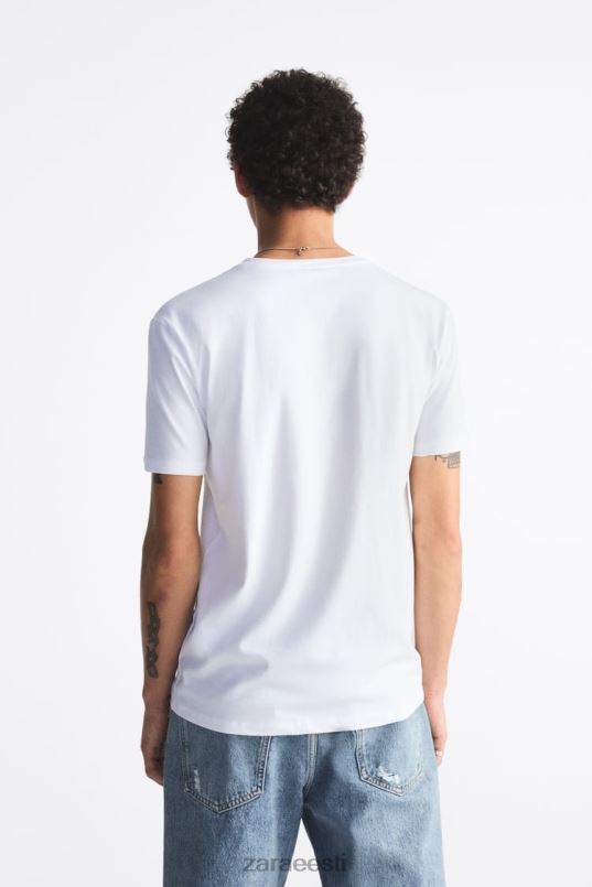 Zara põhiline slim fit T-särk mehed valge Riietus 42F0H1195