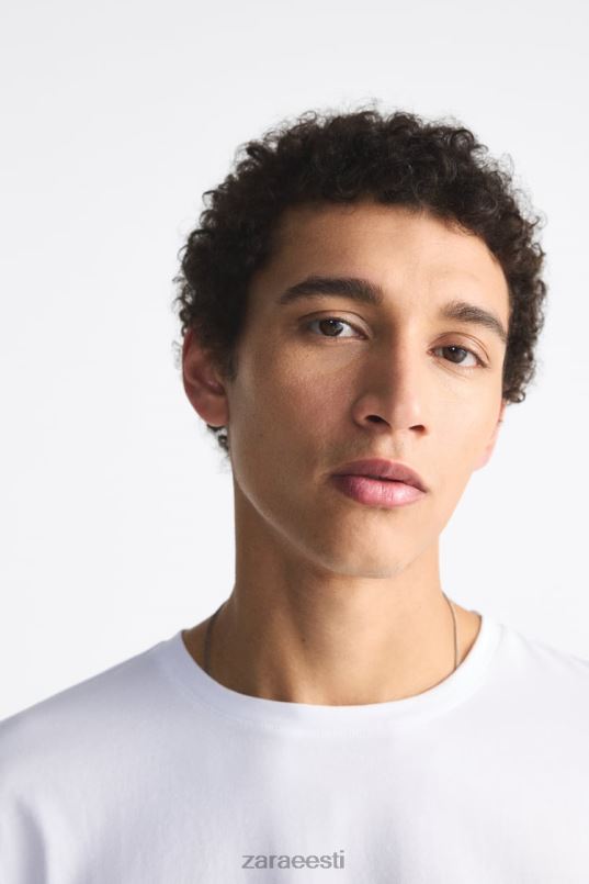 Zara põhiline slim fit T-särk mehed valge Riietus 42F0H1195