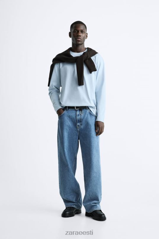 Zara raskekaalu t-särk mehed helesinine Riietus 42F0H1211