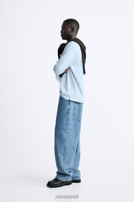 Zara raskekaalu t-särk mehed helesinine Riietus 42F0H1211