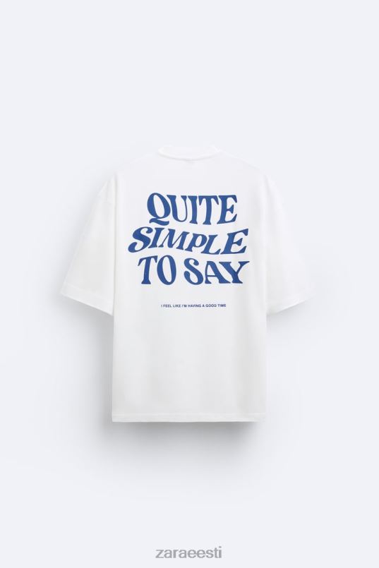 Zara segatekstiga t-särk mehed valge Riietus 42F0H1215