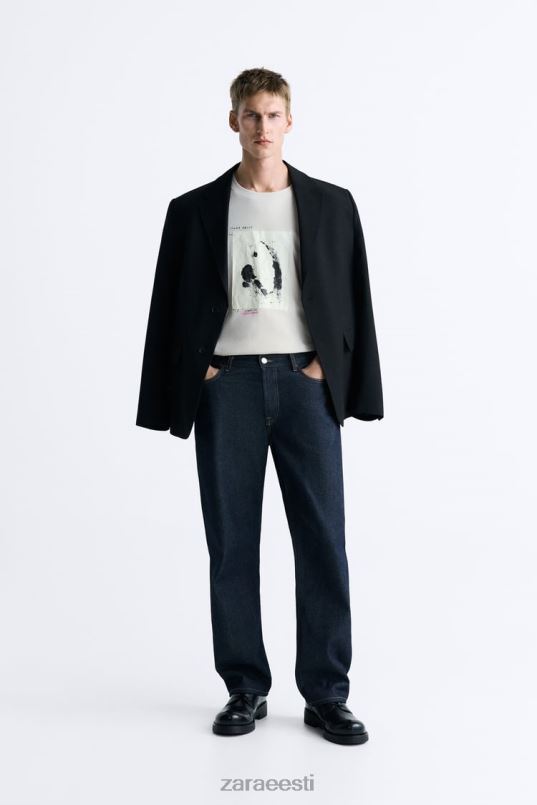 Zara segatud plaastriga t-särk mehed taupe pruun Riietus 42F0H1199