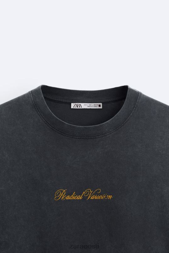 Zara tekstitrükiga t-särk mehed antratsiithall Riietus 42F0H1208