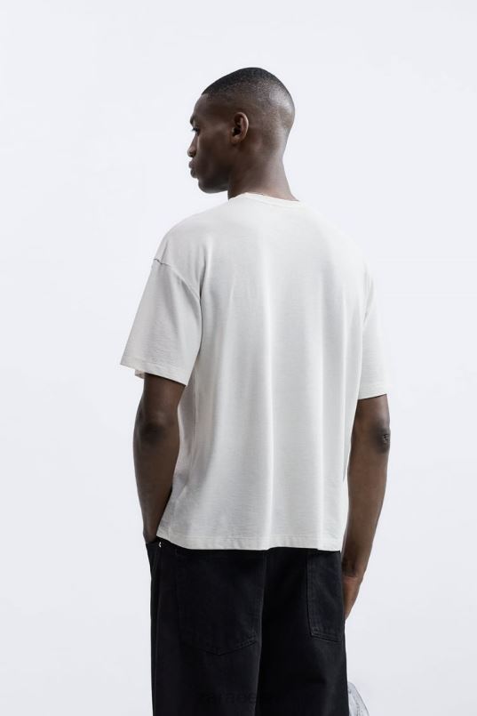 Zara tekstuuriga t-särk mehed pärlhall Riietus 42F0H1209