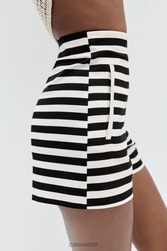 Zara kõrge vöökohaga lühikesed püksid naised triibuline Riietus 42F0H554