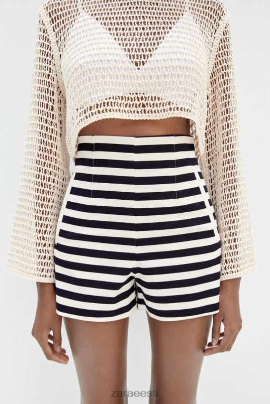 Zara kõrge vöökohaga lühikesed püksid naised triibuline Riietus 42F0H554