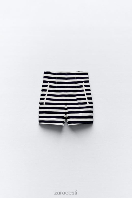 Zara kõrge vöökohaga lühikesed püksid naised triibuline Riietus 42F0H554