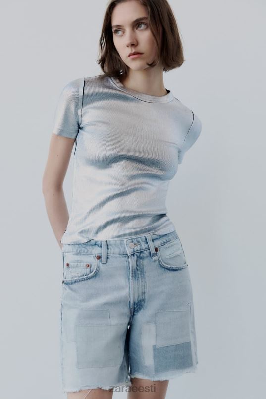 Zara keskmise kõrgusega trf-teksapüksid naised sinine Riietus 42F0H587