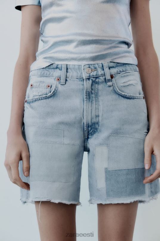 Zara keskmise kõrgusega trf-teksapüksid naised sinine Riietus 42F0H587