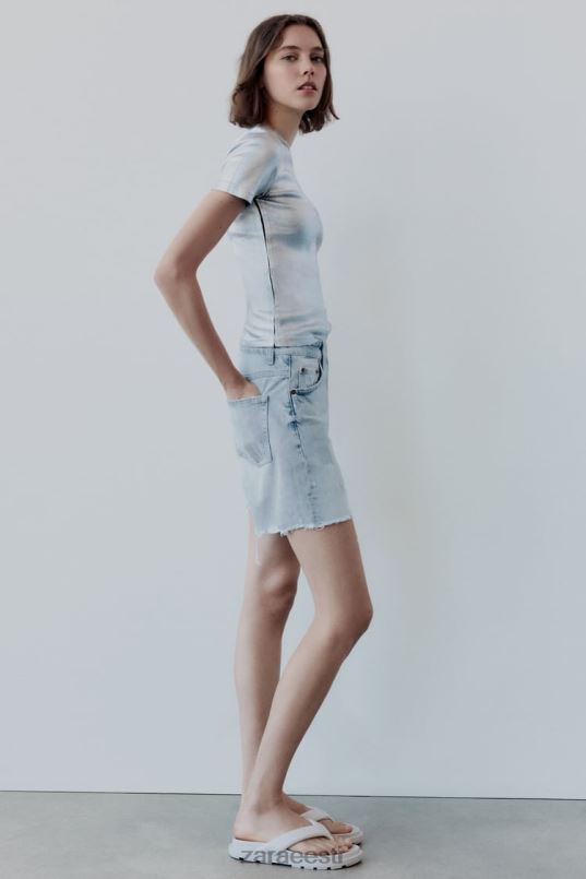 Zara keskmise kõrgusega trf-teksapüksid naised sinine Riietus 42F0H587