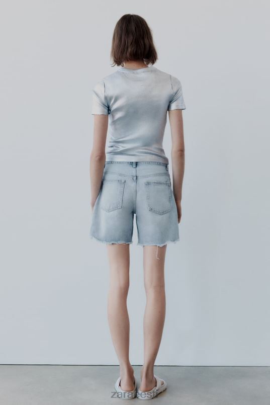 Zara keskmise kõrgusega trf-teksapüksid naised sinine Riietus 42F0H587