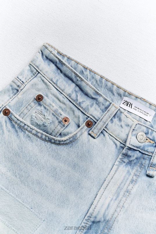 Zara keskmise kõrgusega trf-teksapüksid naised sinine Riietus 42F0H587