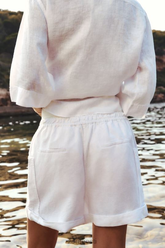 Zara linasegu cargo lühikesed püksid naised valge Riietus 42F0H540