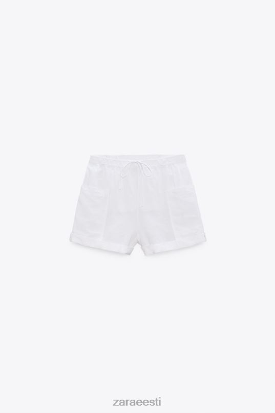 Zara linasegu cargo lühikesed püksid naised valge Riietus 42F0H540