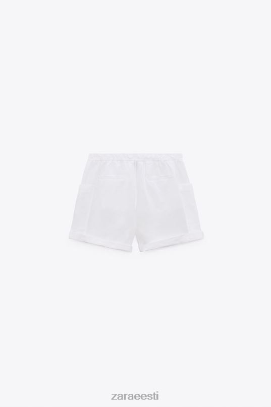 Zara linasegu cargo lühikesed püksid naised valge Riietus 42F0H540