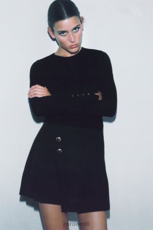 Zara nööpidega poolitatud seelik naised must Riietus 42F0H582