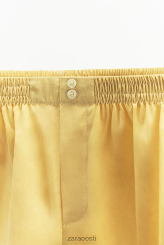 Zara pestud popliinpüksid naised vanilje Riietus 42F0H629