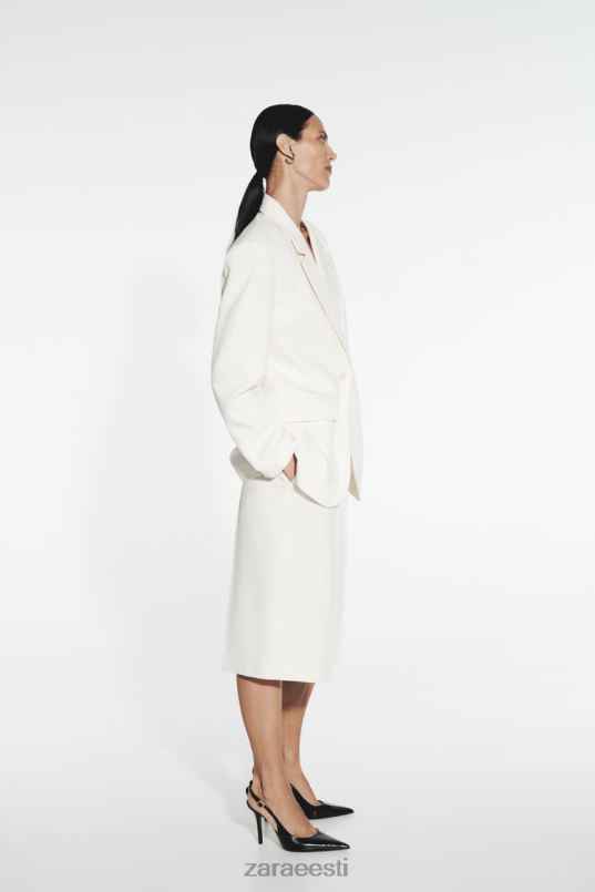 Zara plisseeritud bermudapüksid naised austri valge Riietus 42F0H535