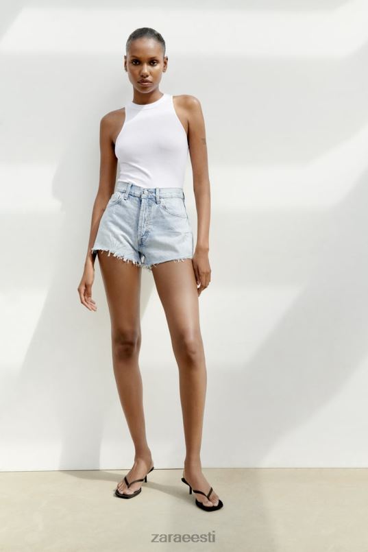 Zara rhinestone keskmise kõrgusega trf teksapüksid naised helesinine Riietus 42F0H575