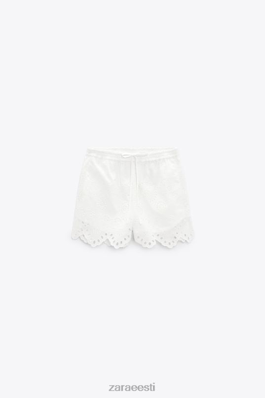 Zara tikitud aasaga lühikesed püksid naised austri valge Riietus 42F0H593