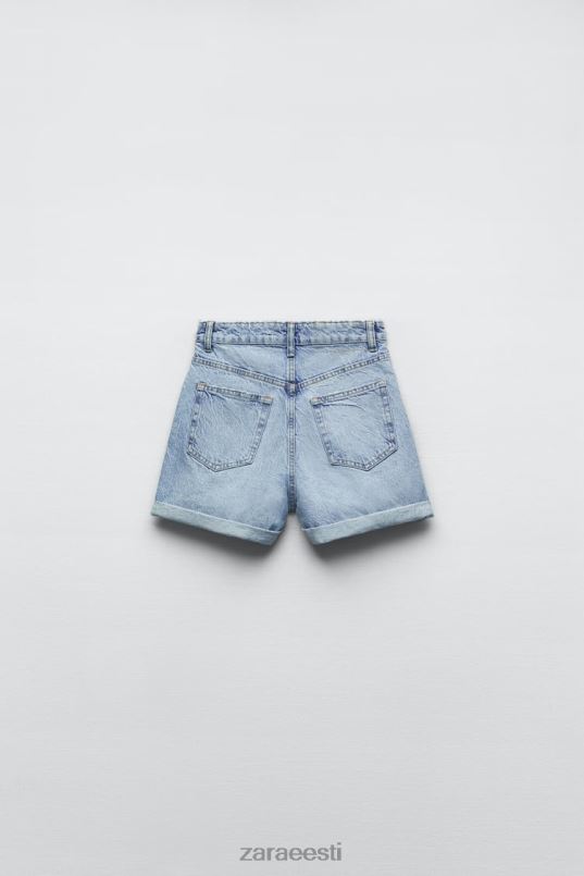 Zara trf kõrge vöökohaga mom fit teksapüksid naised sinine Riietus 42F0H546