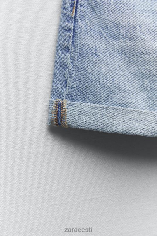 Zara trf kõrge vöökohaga mom fit teksapüksid naised sinine Riietus 42F0H546