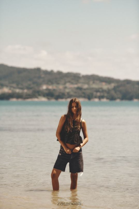 Zara trf lahtised teksapüksid naised antratsiithall Riietus 42F0H558