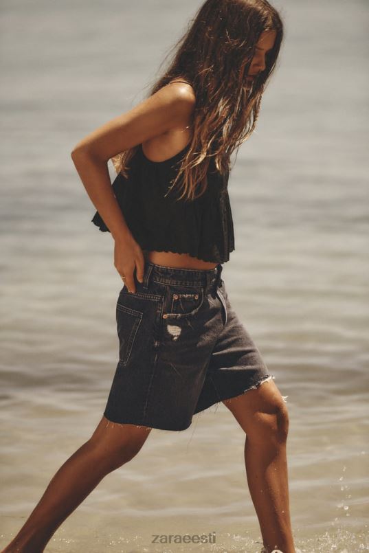 Zara trf lahtised teksapüksid naised antratsiithall Riietus 42F0H558