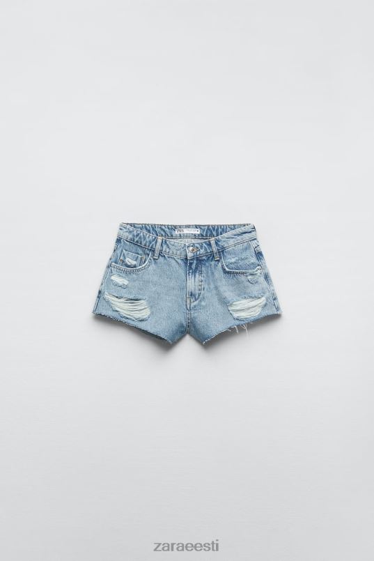 Zara z1975 rebenenud miniteksapüksid naised keskmine sinine Riietus 42F0H549