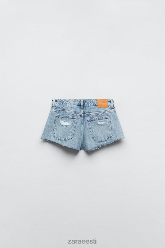 Zara z1975 rebenenud miniteksapüksid naised keskmine sinine Riietus 42F0H549