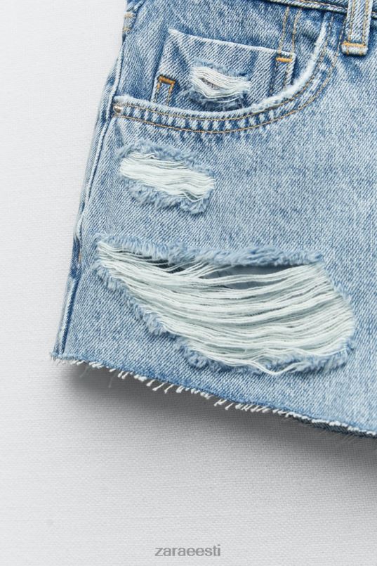 Zara z1975 rebenenud miniteksapüksid naised keskmine sinine Riietus 42F0H549