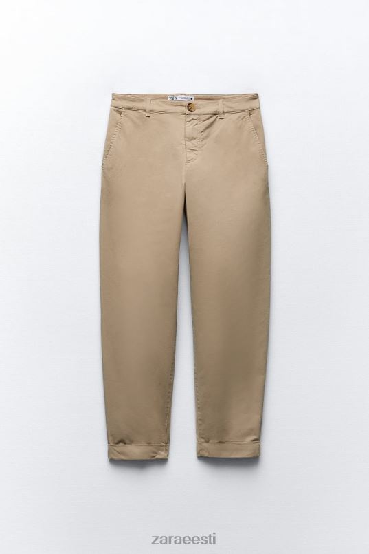 Zara chino püksid naised keskmine kaamel Riietus 42F0H499