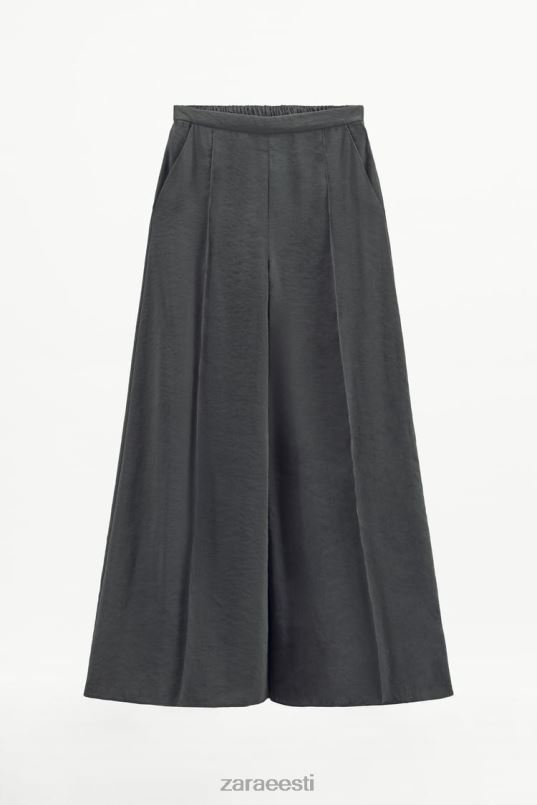 Zara laiad plisseeritud püksid naised hall Riietus 42F0H832